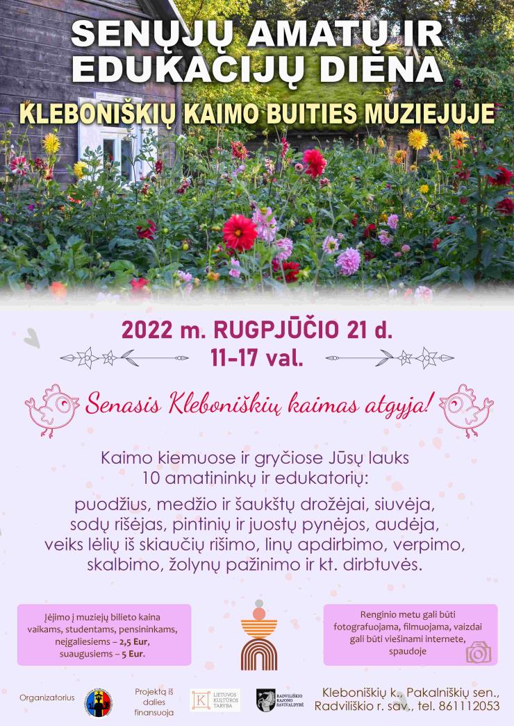 Senųjų amatų ir edukacijų diena Kleboniškių kaimo buities muziejuje
