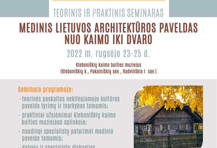 KLEBONIŠKIŲ KAIMO BUITIES MUZIEJUJE VYKS MEDINIAM PAVELDUI SKIRTAS SEMINARAS