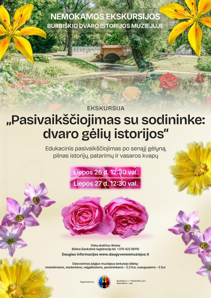 Ekskursija „Pasivaikščiojimas su sodininke: dvaro gėlių istorijos