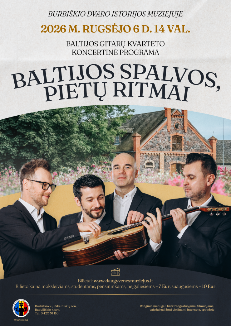 Baltijos gitarų kvarteto koncertas „Baltijos spalvos, pietų ritmai“