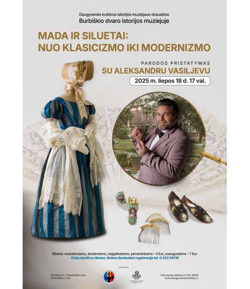 Parodos „Mada ir siluetai: nuo klasicizmo iki modernizmo“ pristatymas su mados istoriku, kolekcininku Aleksandru Vasiljevu