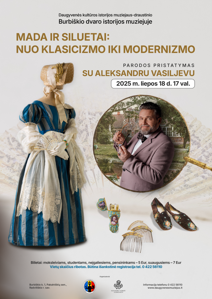Parodos „Mada ir siluetai: nuo klasicizmo iki modernizmo“ pristatymas su mados istoriku, kolekcininku Aleksandru Vasiljevu