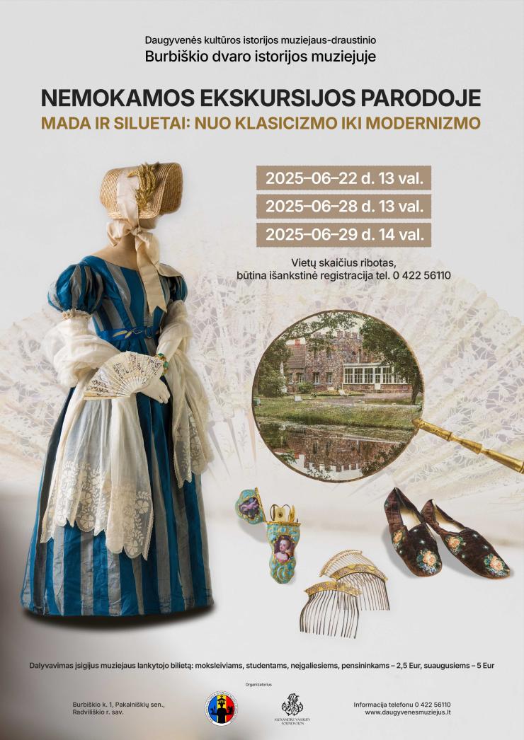 Nemokamos ekskursijos parodoje „Mada ir siluetai: nuo klasicizmo iki modernizmo“