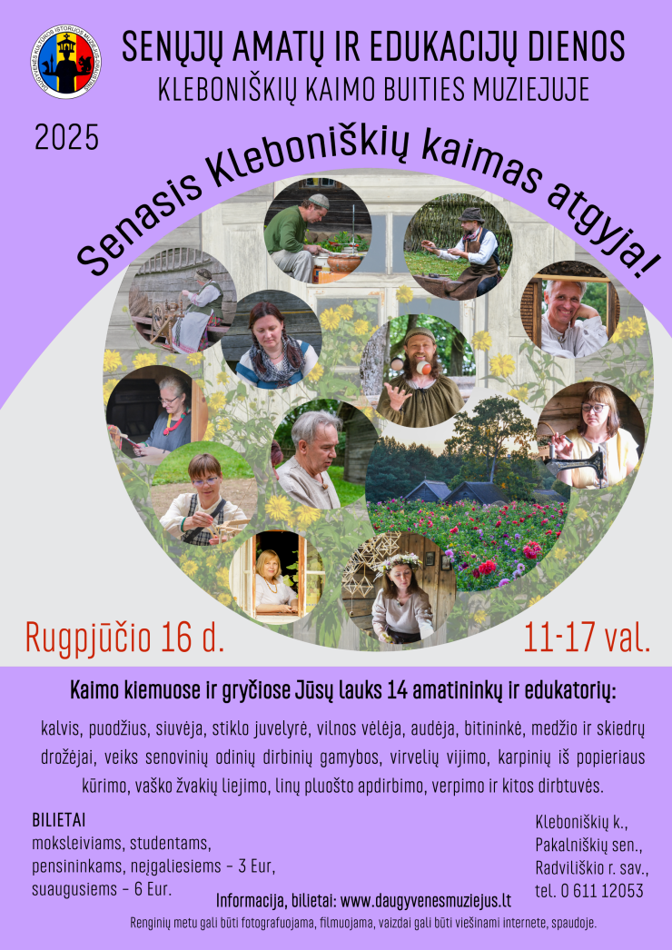 Senųjų amatų ir edukacijų diena Kleboniškių kaime