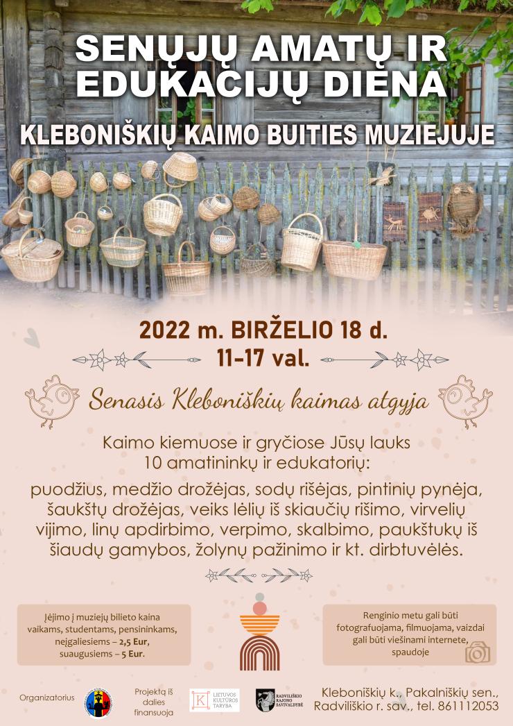 Senųjų amatų ir edukacijų diena Kleboniškių kaimo buities muziejuje